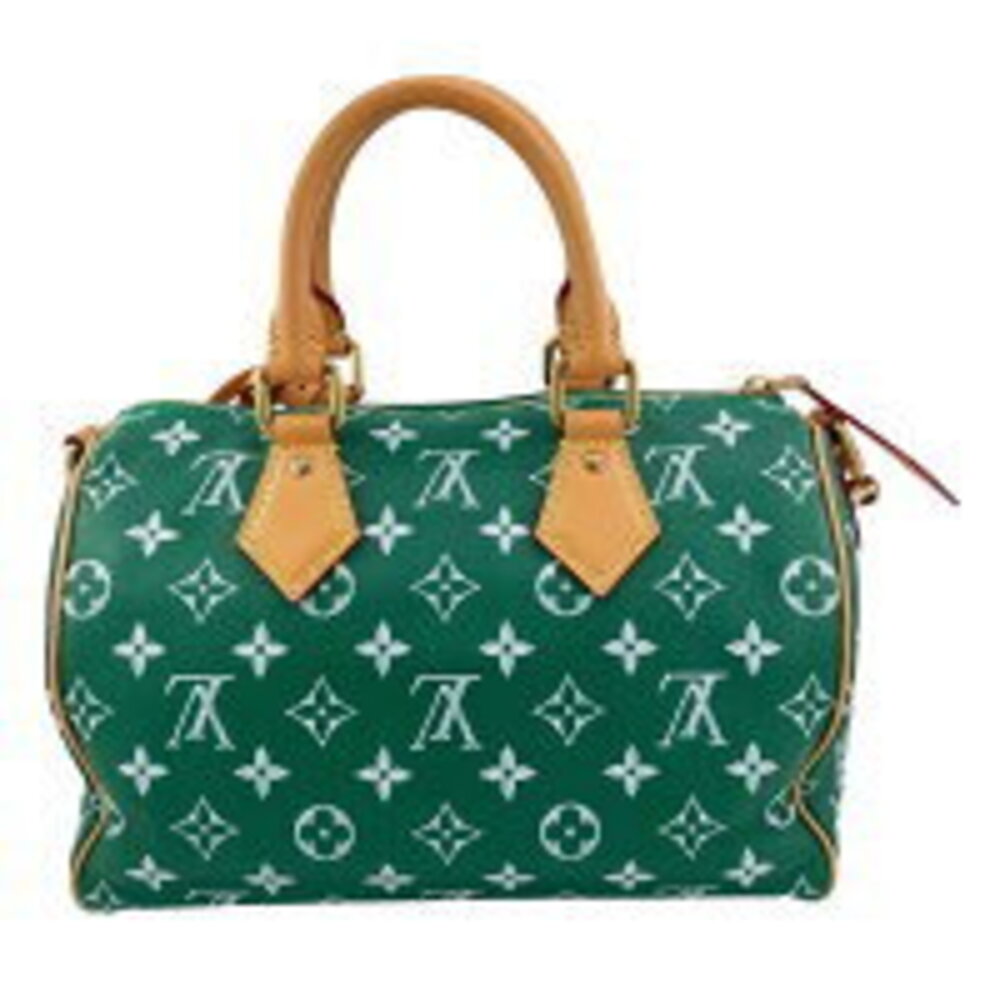 Louis Vuitton Handbag Green Speedy Shoulder Calfskin Bag Bandouliere - Picture 3 of 9